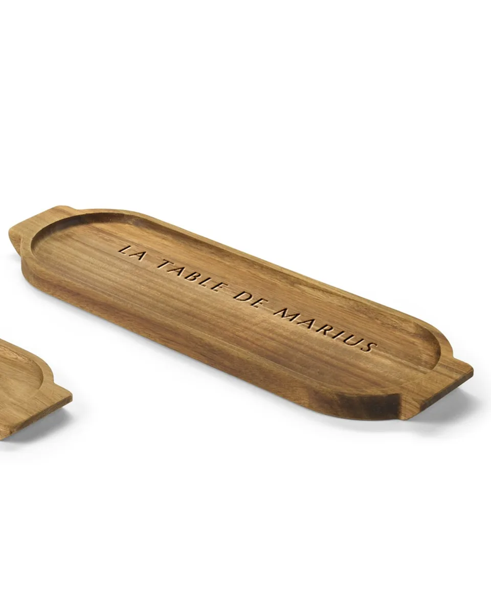 Plateau de service en bois gravé LA TABLE DE MARIUS
