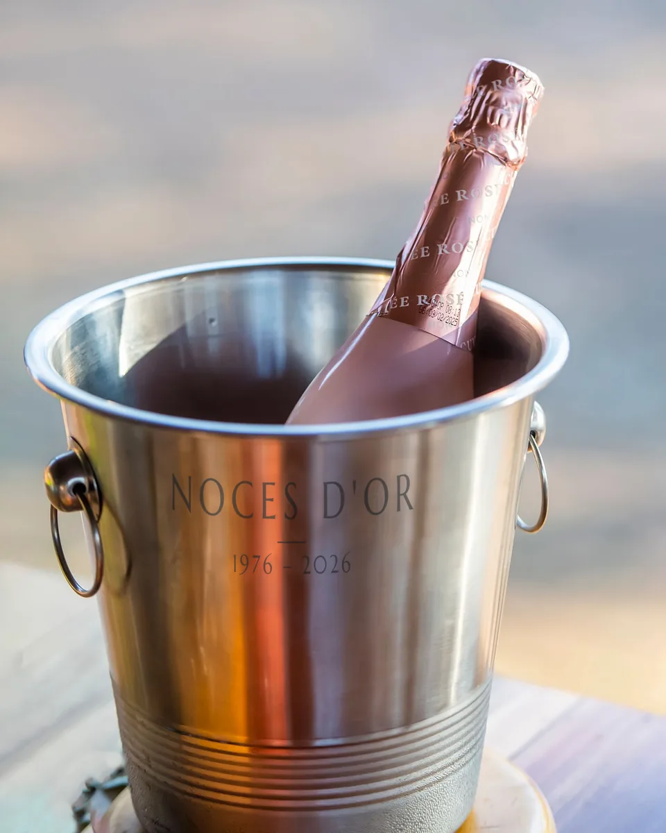 Seau à champagne en inox gravé NOCES D'OR, 1976 – 2026